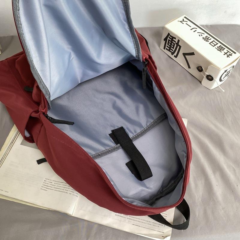 Schoolbag Backpack Ins Trend 1011 New Korean Version of Female High School Junior High School Students Large Capacity Simple Solid Color Schoolbag