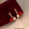 2023 High-End 925 Silver Red Bean Stud Earrings for Women - New Year Style