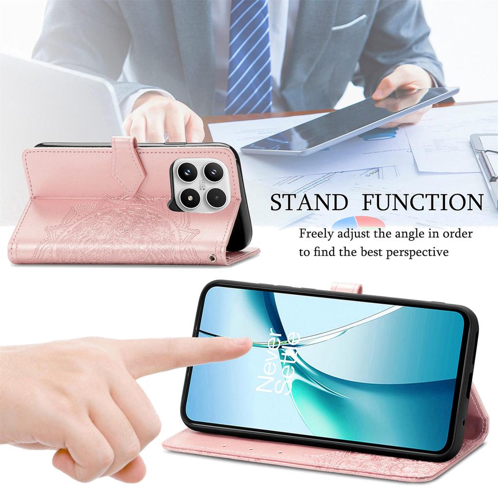 For Xiaomi 17 Wallet Case Mandala Flower Leather Phone Cover Stand
