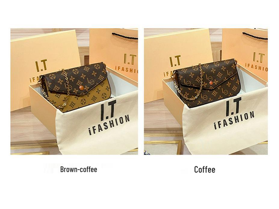 Geantă Mini Crossbody Plic cu Lanț Floral Retro 2025