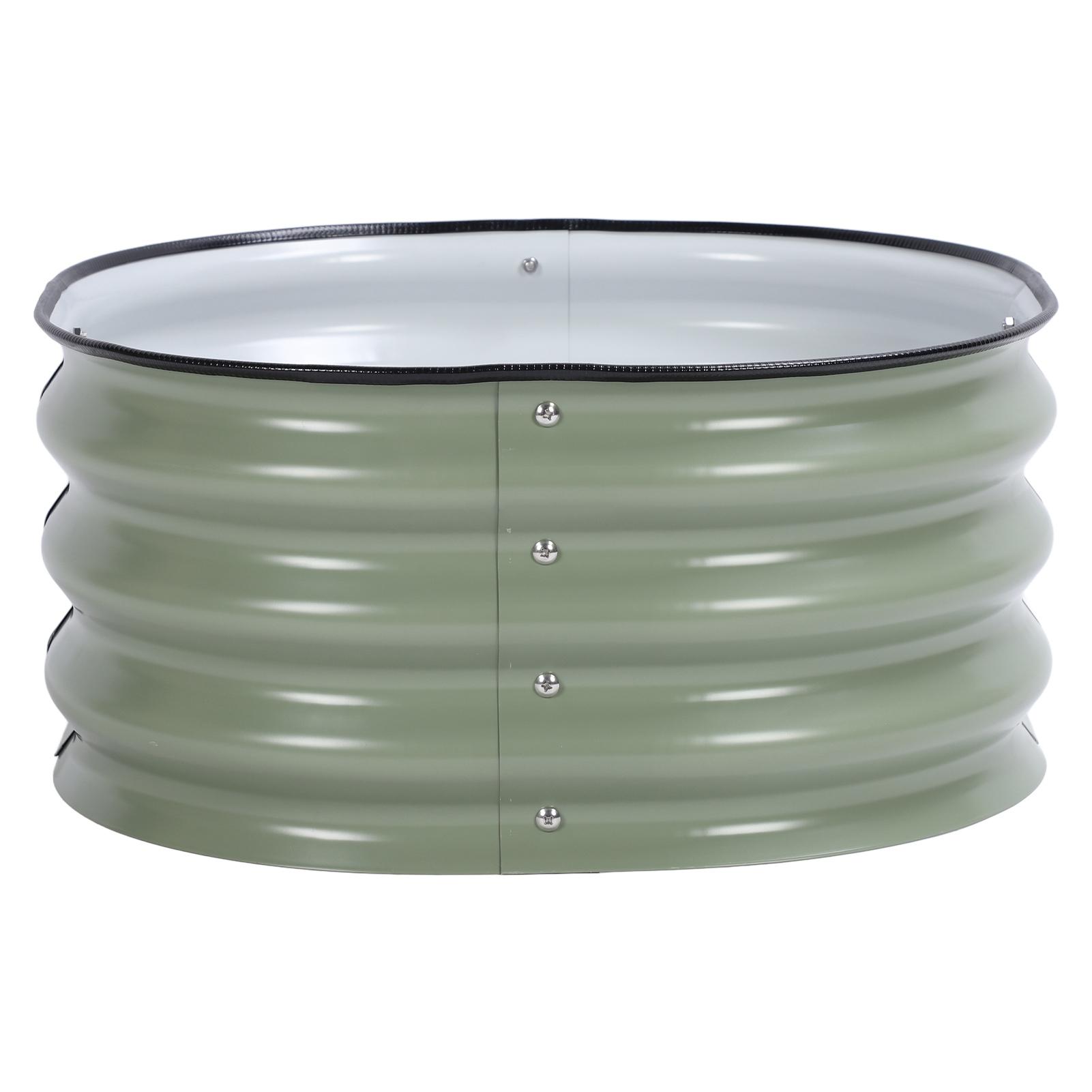 

60x60x28cm Planter Garden Boxes Stainless Steel Open Bottom Safe Raised Garden Bed for Home School Light Green светло-зеленый