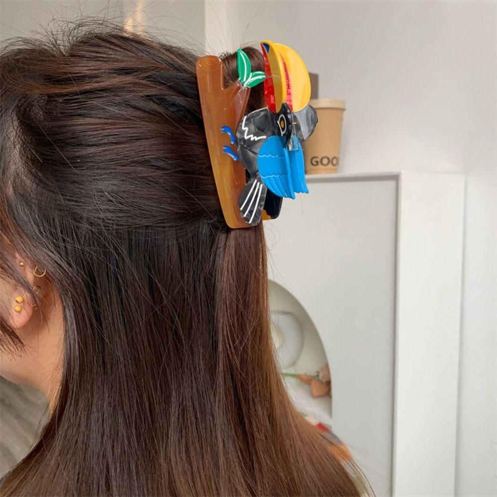 Creative Acetate Hair Claw Cartoon Bird Shark Clip Sweet Animal Hair Clip Girls