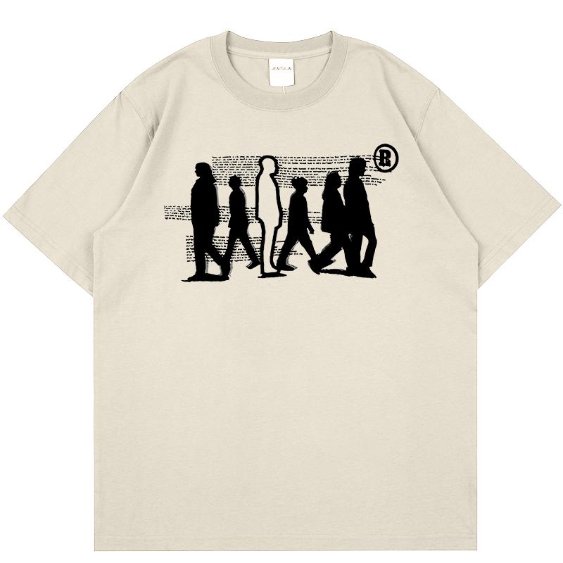 Harajuku Mens Clothing Streetwear Graphic Shadow Print TShirt Hip Hop Cotton Tee Summer Fashion Loose Short Sleeve Tshirt Goth