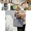 Charming Fresh Portable Bento Bag Japanese Style Plaid Handbag For Moms Students
