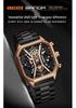 SANDA Trendy Men's Square Quartz Watch - Fashionable Multi-Function Calendar Wristwatch