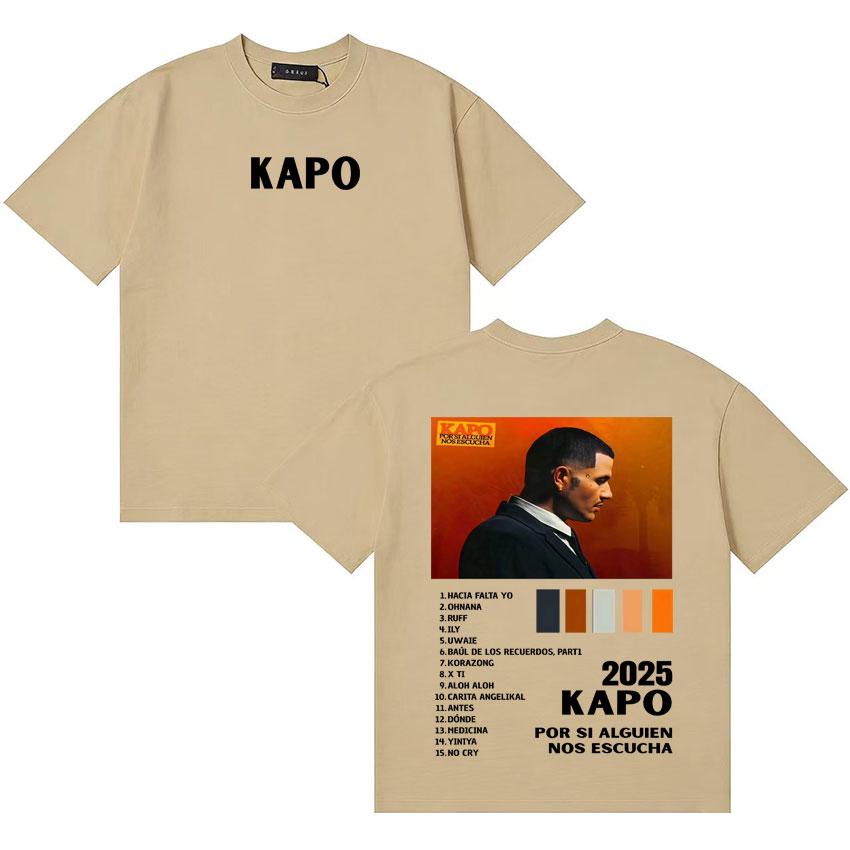 Rapper Kapo Pop Cover Merch T Shirts Unisex Women Double Sided Print Casual Summer Aesthetic Cozy Short Sleeve Tshirt Y2K TShirts