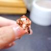 Morganite Champagne Diamond Ring, Princess Square Diamond Opening Colored Treasure Diamond Ring