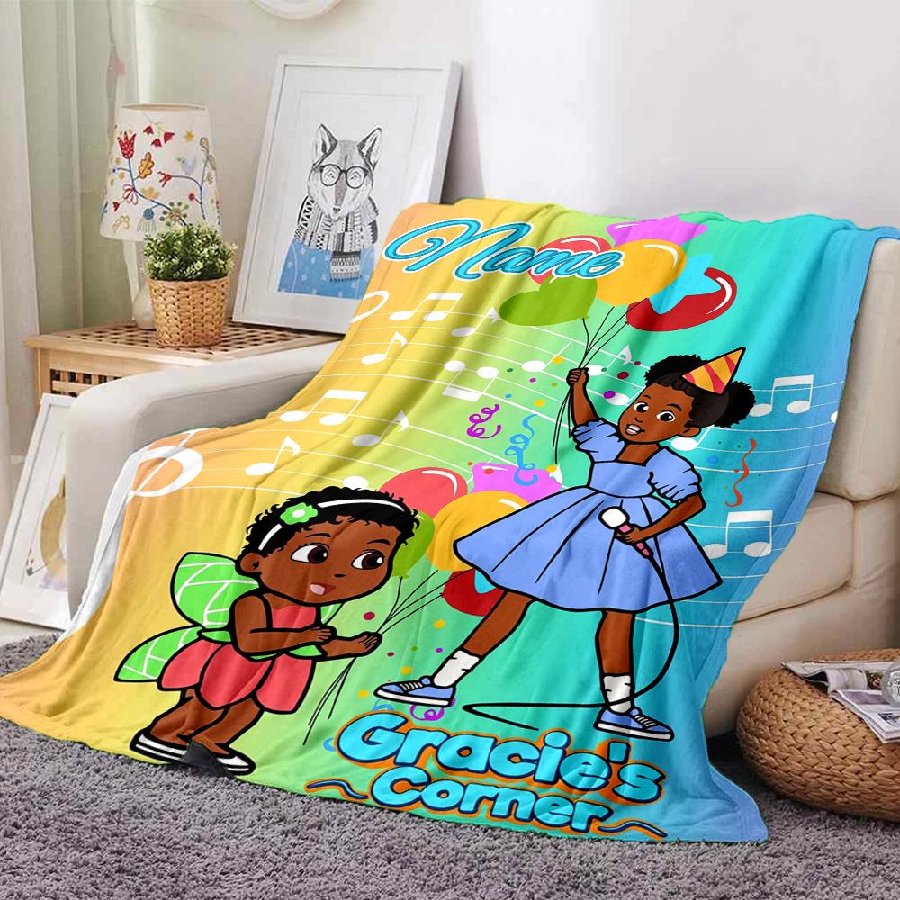 Customiz Name Personality Gracies Corner Blanket Soft &Warm Sofa Office Bed Travel Lunch Break Blanket, Gift Suitable All Seasons