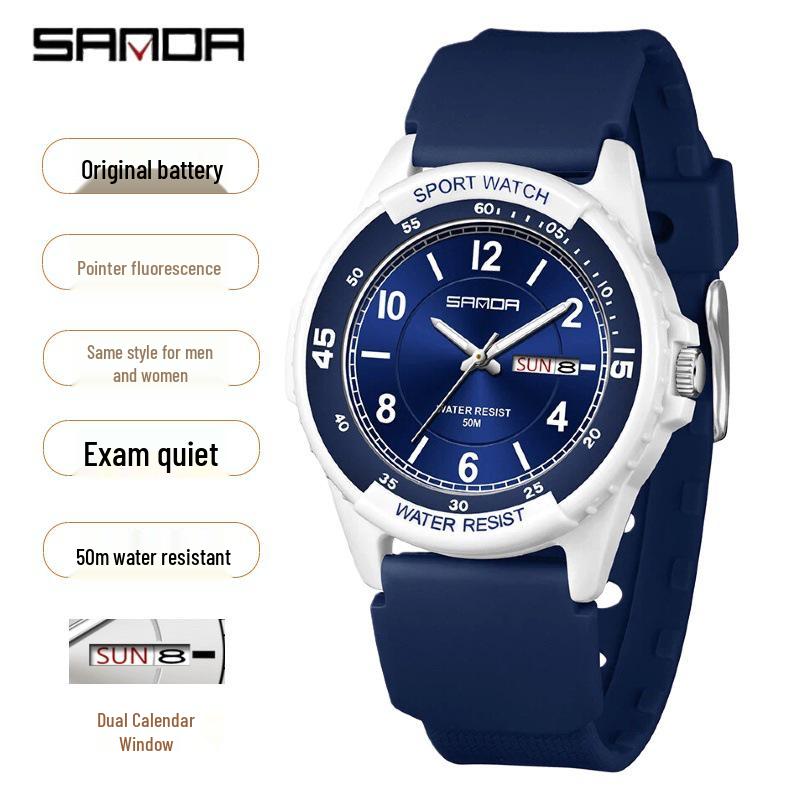 Sanda Men s Casual Waterproof Quartz Watch with Calendar and Luminous Display