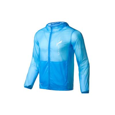 Giacca Tessuta Antivento con Cappuccio Slim Fit Serie Running Li Ning Uomo Giacca Blu Vibrante AFDQ181-3