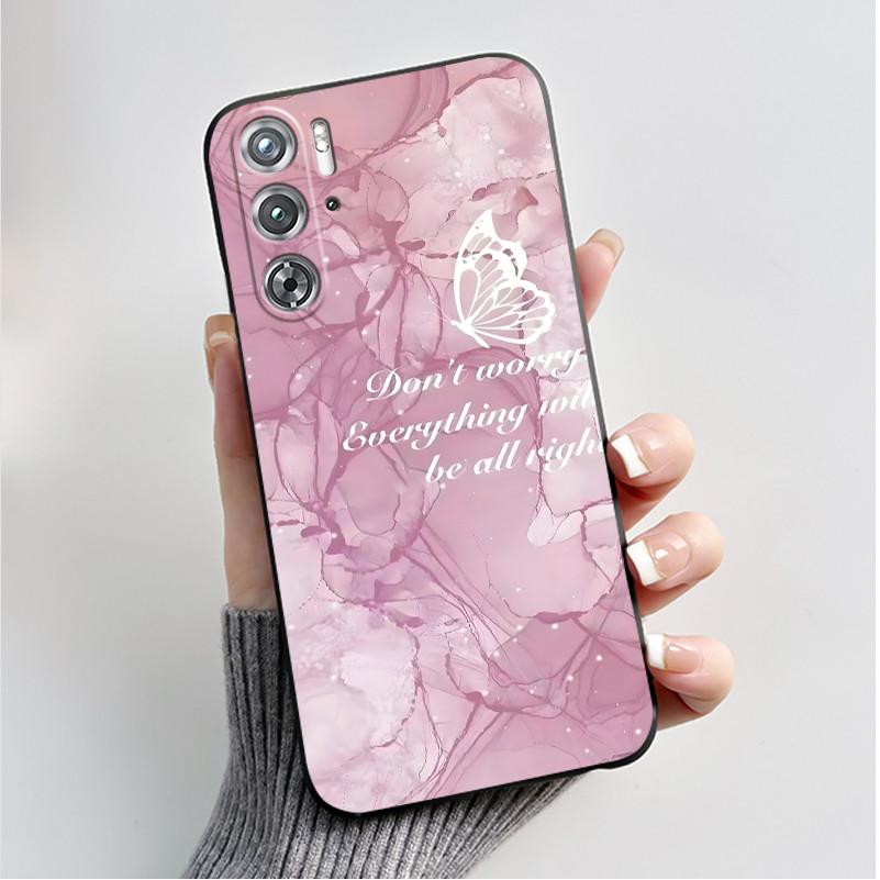 Per ZTE nubia Red Magic 9 Magic9 9S Pro Plus 5G Custodia Moda Farfalle Fiori Sottile Nera Morbida TPU Retro Opaco Copertura Protettiva