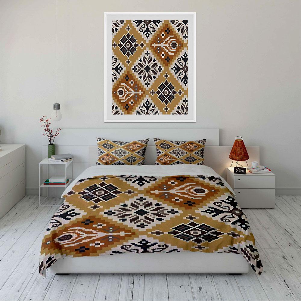 Geometric Boho Pattern Set Bedding Duvet Cover Set Duvet Cover Pillowcases (1*Duvet Cover 2*Pillowcases, without duvet insert)