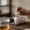 100ml Cherish White Matte Glazed Teapot Luxury Tea Infuser Pot Tea Maker Kettle With Ball Hole Dahongpao Drinkware Gift Supplies