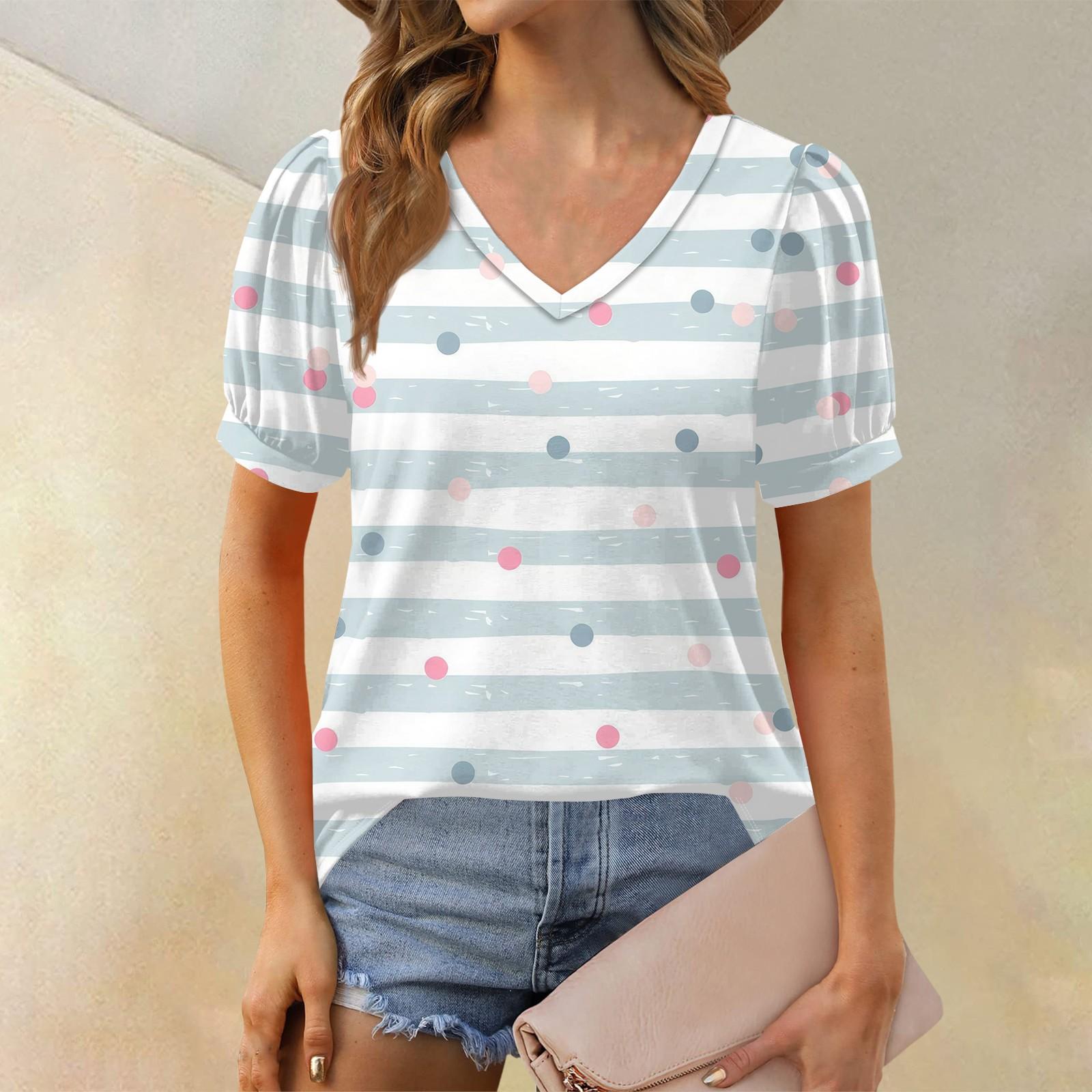 

Жіночі літні топи з короткими рукавами та V-подібним вирізом, вільні повсякденні футболки XL білий