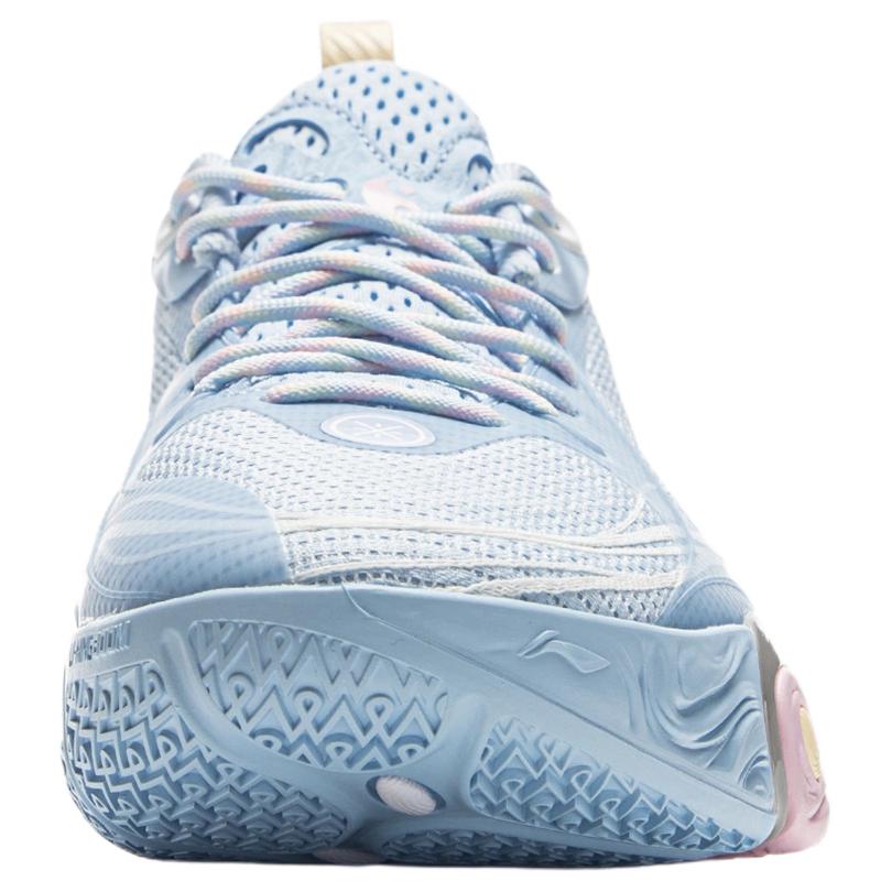 Li Ning Wade DLO 1 Comfortable Lightweight Sports Synthetic Leather Breathable Rebound Low Top Basketball Shoes Men Sneaker Ice-River-Blue ABPV009-9