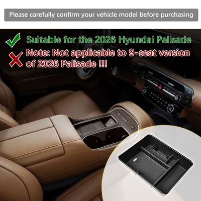 Boîte de rangement de console centrale Plateau Pour 2026 Hyundai Palisade Intérieur Support secondaire pour téléphone Organisateur de rangement d'accoudoir Accessoires