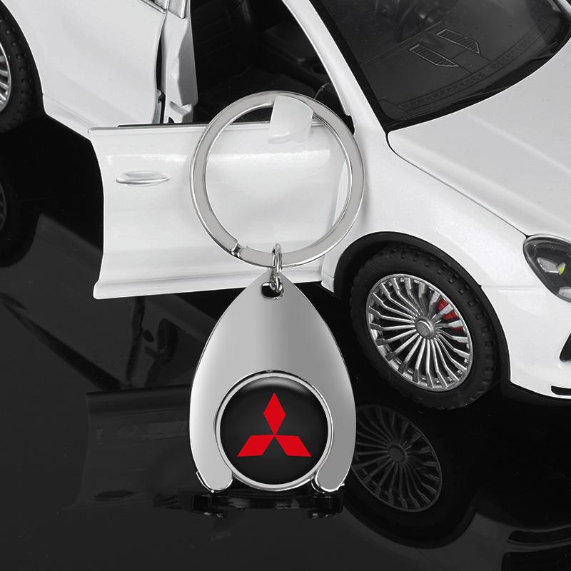 1ks Kovový Stylingový Klíčenka Klíčenky Kroužky na Klíče Přívěsek Pro Mitsubishi Outlander Lancer 10 9 ASX RALLIART Eclipse L200 Pajero