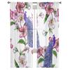 Påfågel Sakura Blommiga Skira Fönstergardiner För Vardagsrum Sovrum Moderna Voile Tyllgardiner Tyg Draperier För Kök