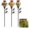 Backyard Wildlife Decoration Hummingbird Feeder Garden Stake, Vintage Resin Flower Decorative Feeder, Wild Floral Bird Bath Nectar for Yard