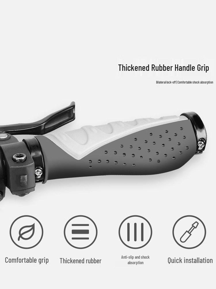Aluminum Alloy Lock-on Non-slip Mountain Bike Handlebar Grips with Rubber Bar Ends