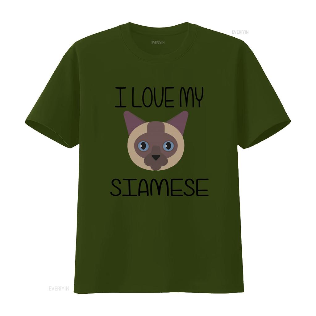 I Love My Siamese Cat Lover Kids T Shirt All Sizes Available in Grey White vintage Washed Slightly Stretched Stylish homme
