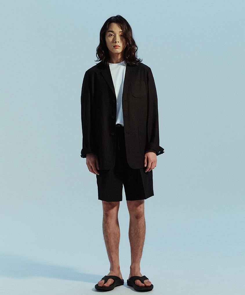Moaa Soso Linen Half Pants Set (Black)