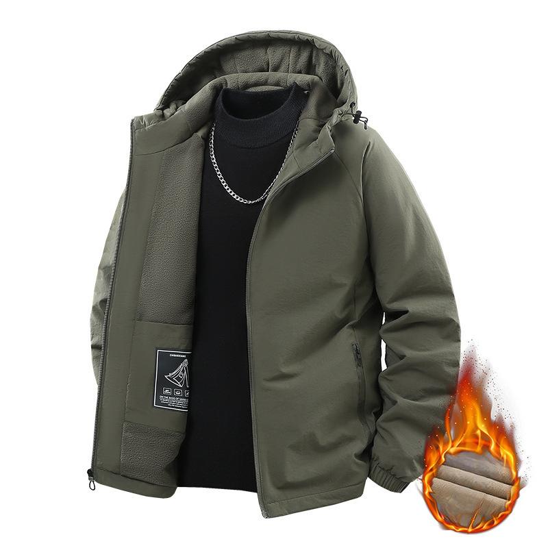 Fleece Thickened Jacket North Male Men's and Women's Autumn and Winter Hooded Tooling Jacket