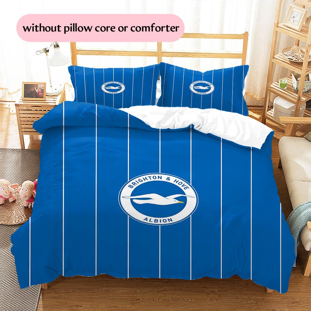 Set Copripiumino Trapuntato con Fantasia Brighton & Hove Albion Decorazione per la Casa Regalo (1 * copripiumino + 2 * federe senza imbottitura)