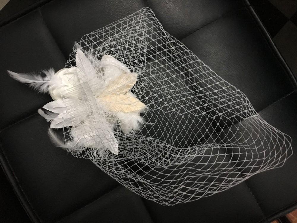 European Luxury Bridal Headpiece with Floral Veil - One-Piece Wedding Accessory