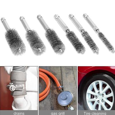6 Pieces Of Drilling Brushes,Stainless Steel Cleaning Brushes For Drill