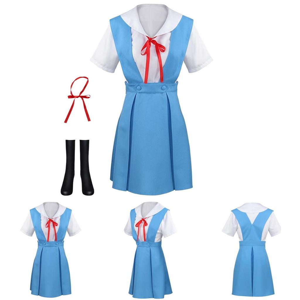 Gk-o Anime Ayanami Rei Asuka Langley Sohryu School Uniform Cosplay Costume Polyester Material Authentic To Character Look