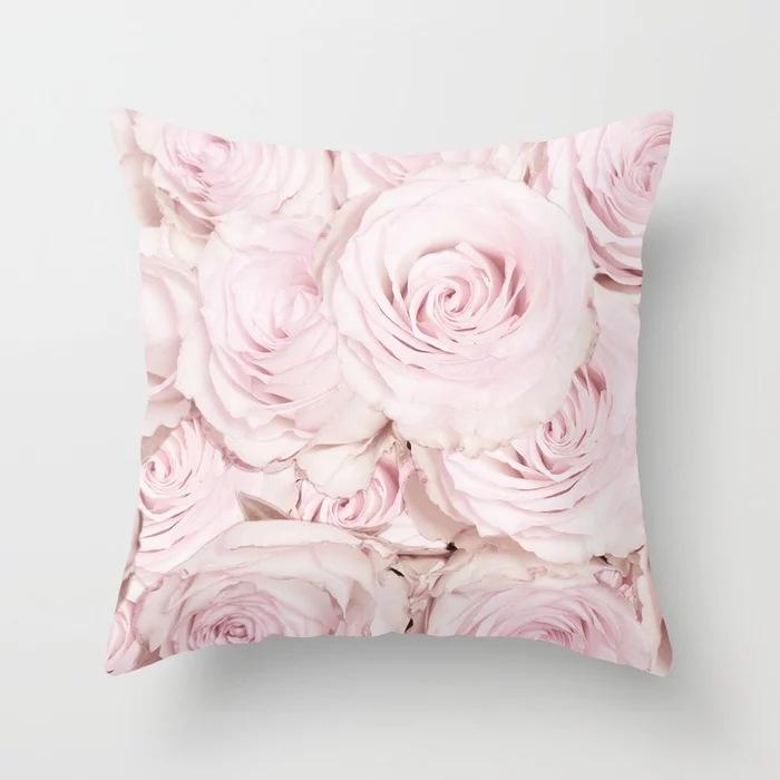New American Rose Pillowcase Home Sofa Pillow Cushion Cover Soft
