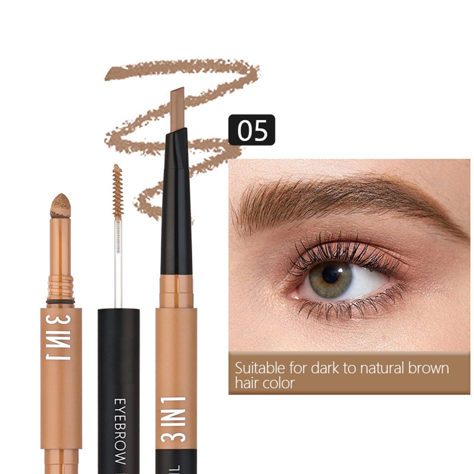 

3в1 Карандаш для бровей Brows Pen с кремом для бровей, кистью для бровей и пудрой, стойкая краска для бровей One Size
