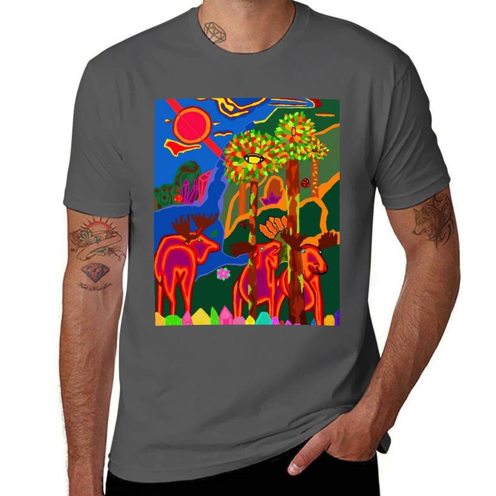 Moose Magic In Paradise Tshirt Running Perforunisexce Short Sleeve Tee Tshirt