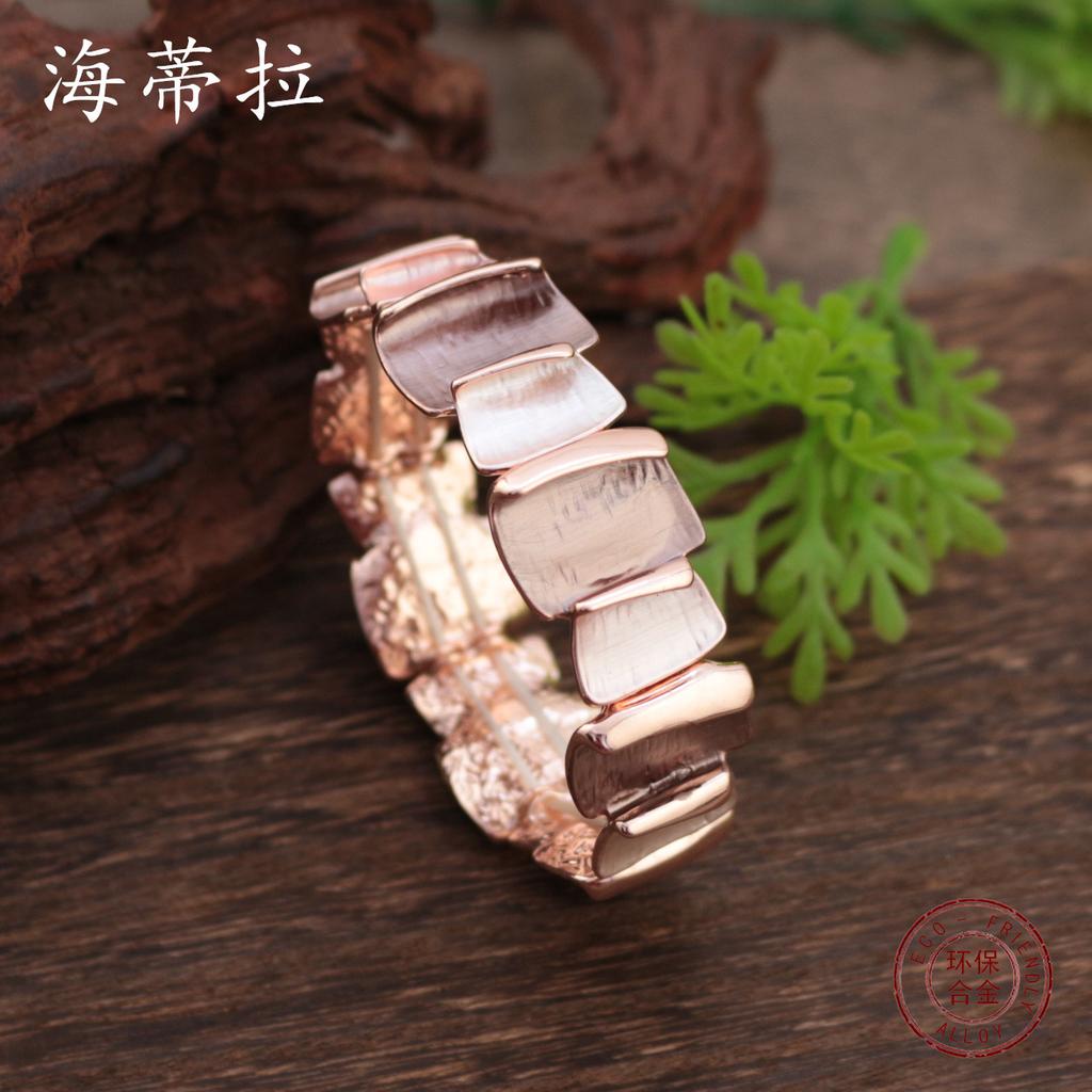 Color painting oil geometric square elastic bracelet, women's personalized simple geometric versatile bracelet