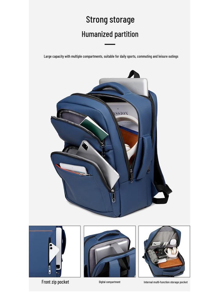 Premium Mehrschichtiger Business Pendler Rucksack mit USB-Ladeanschluss