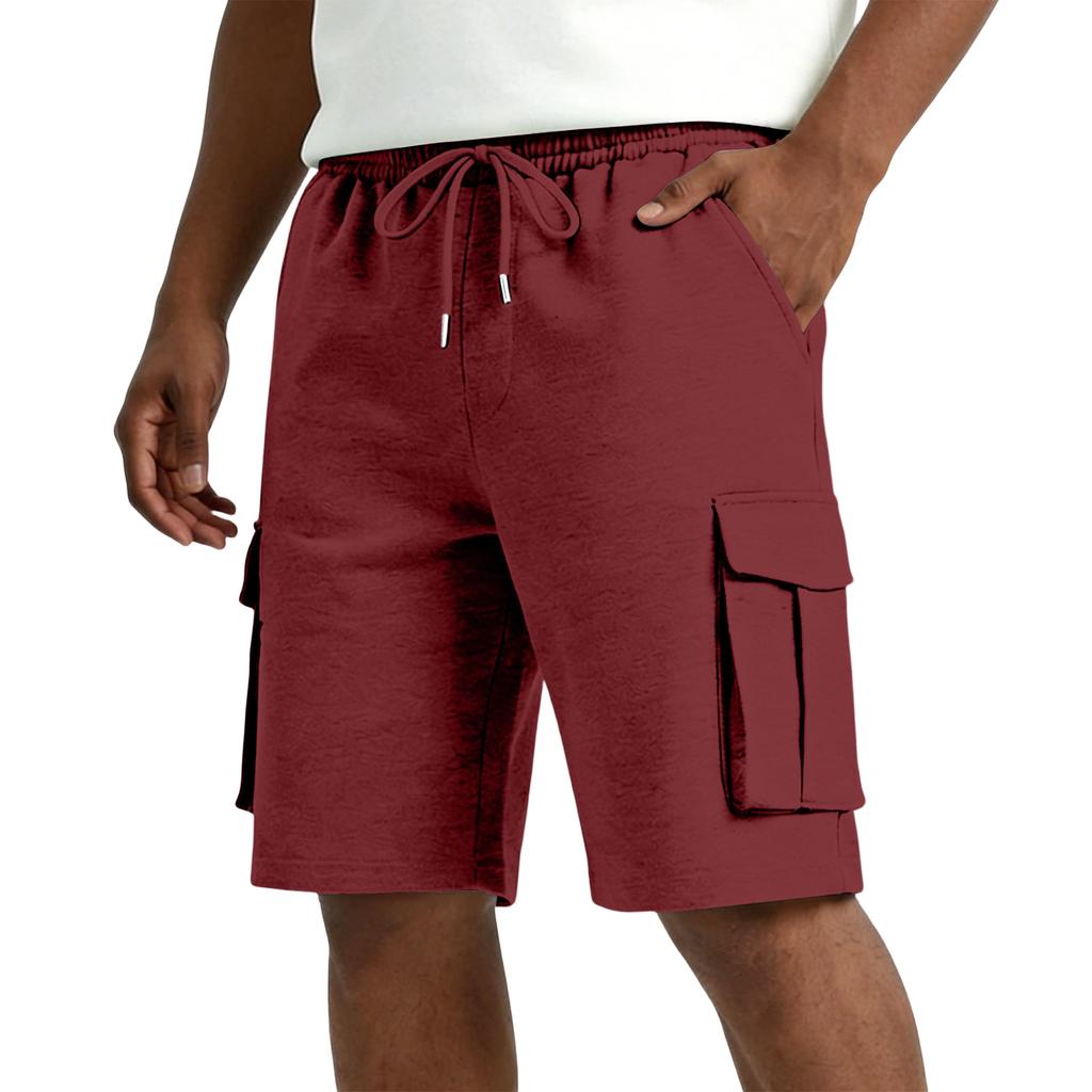 Men Drawstring Waist Casual Cargo Shorts Relaxed Fit Five Pocket Design Comfortable Lightweight Fabric Shorts