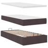 Ottoman Bed with Mattress Dark Brown 90 x 190 cm Fabric