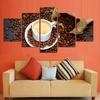 Quadri su tela Decorazioni per la casa 5 pezzi Dipinti profumati di chicchi di caffè Stampe Tazza di caffè Poster Cucina Cafe Wall Art Cornice modulare