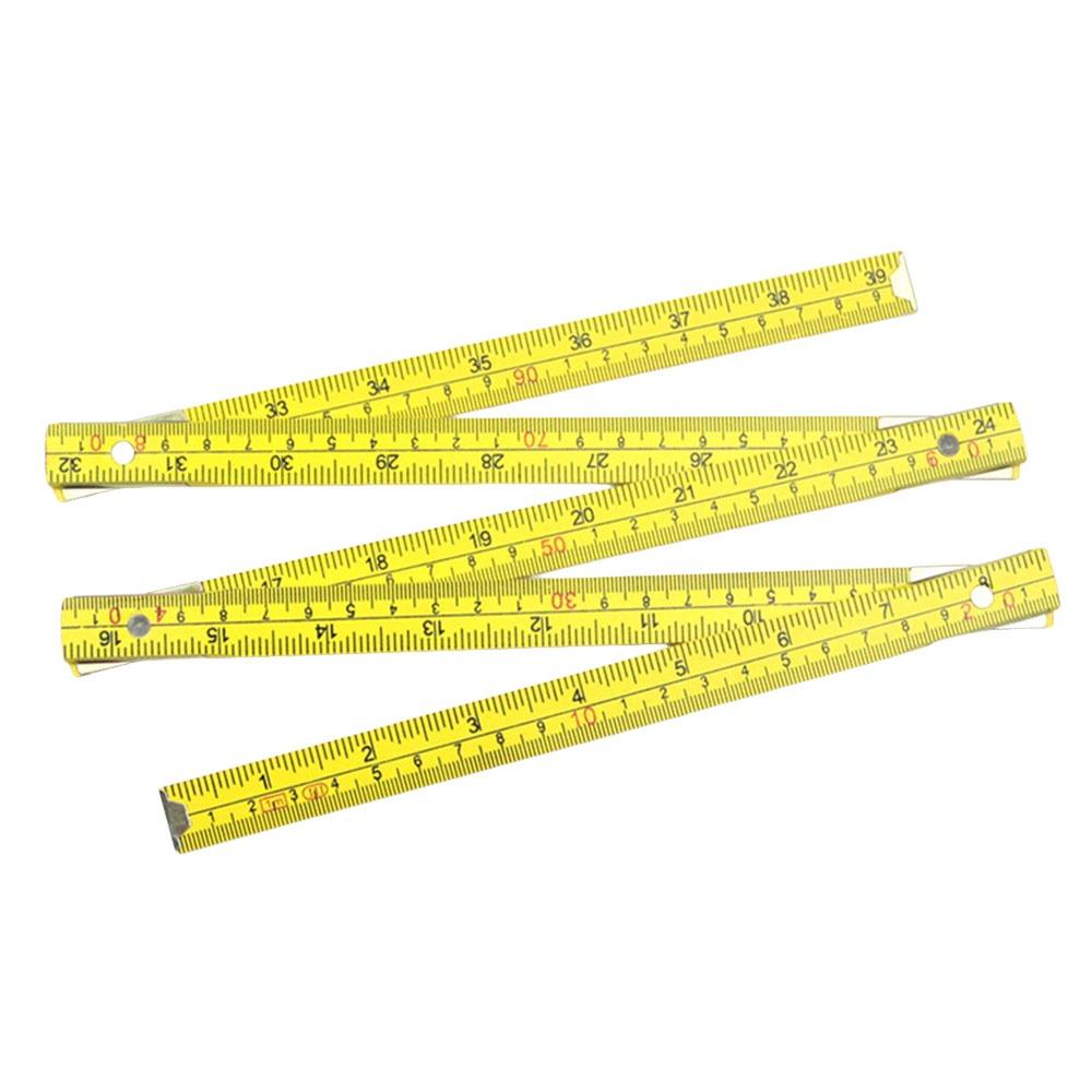 Portable Wooden Folding Ruler 2M Extended Measuring Rule Slider Metric Scale 1M Folding Carpenter's Ruler Drawing Tools