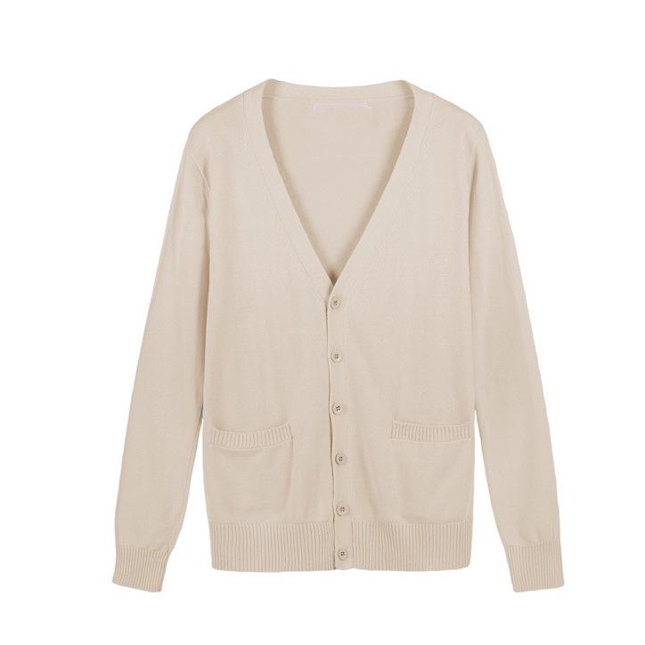 JK Uniform COS V-Neck Long Sleeve Cardigan: Japanese 7-Needle Thickened Sweater In Stock.