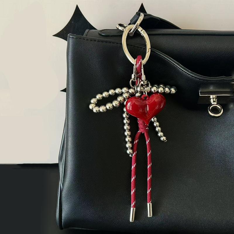 Yogodlns Mini Cute Bow Heart Shaped Backpack Hanging Handbag Pendant Bag Pendant Bags Accessories