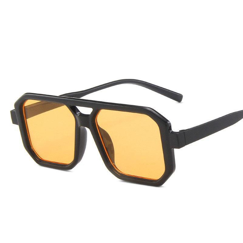 Non-polarized Men Square Double Bridge Sunglasses Casual, Daily Wear, PC Frame & Lens, Decorative, Driving Fishing Glasses