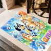 Bluey Soccer Fun Personalized Text Carpet Perfect for Game Room Kitchen Balcony Dining Room Anti-slip Rug Anime Office Decor