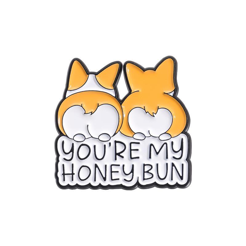 Letter Corgi Delightful Brooch Pin Vibrant Cartoon Design Versatile Accessory Fashion