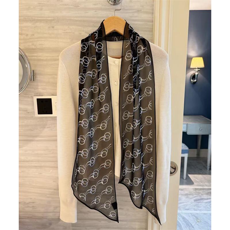 NINA SOLOR Lightweight Mulberry Silk Long Scarf