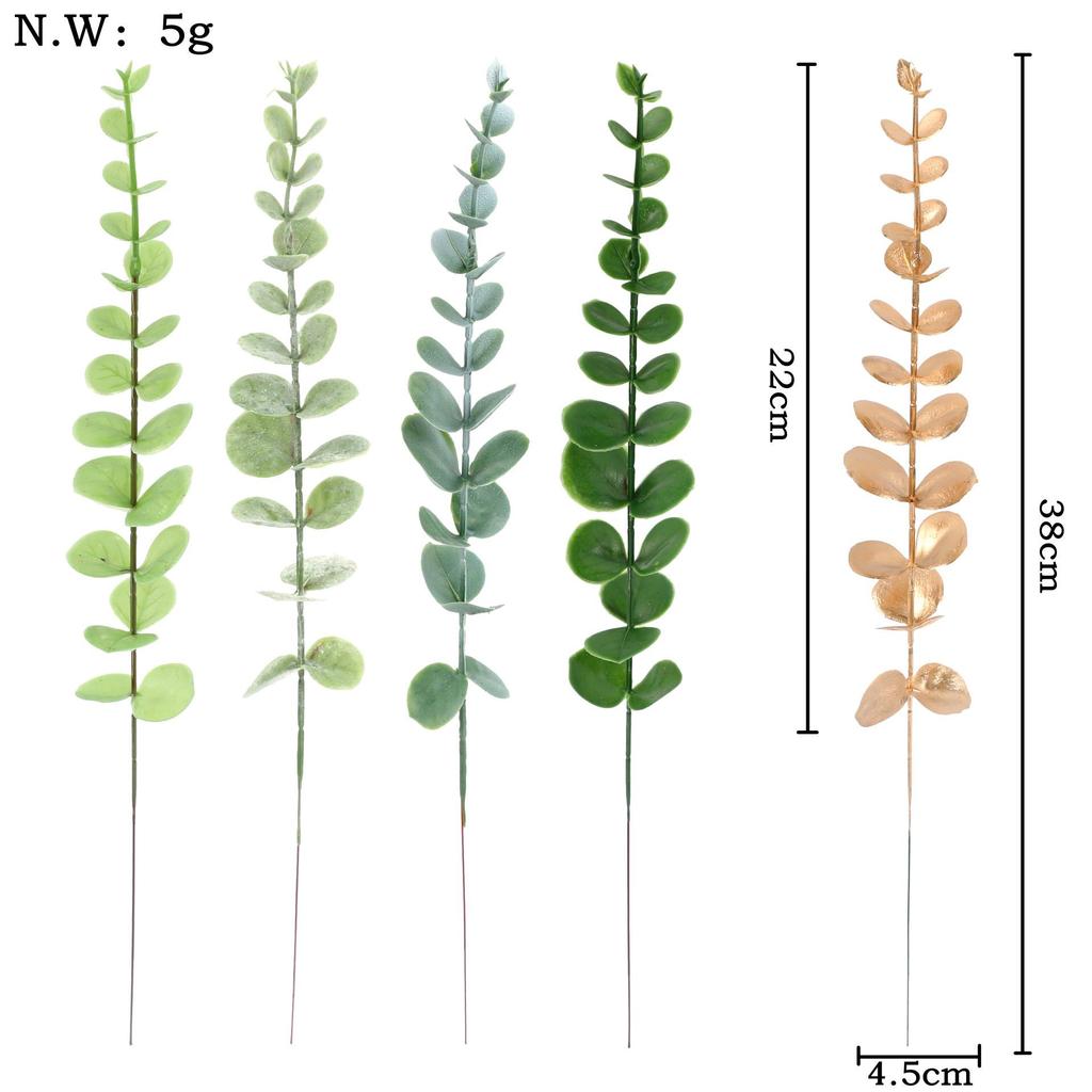 Eucalyptus Leaf Ornament: Green Plant Simulation for Wedding & Home Decoration, Fake Flower Accessory