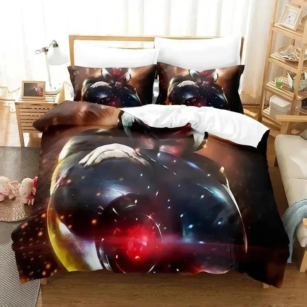 Mega Man X DiVE Bedding Set Single Twin Full Queen King Size Bed Set Adult Boys Bedroom Duvet Cover Sets 3D Anime Bed Sheet Set