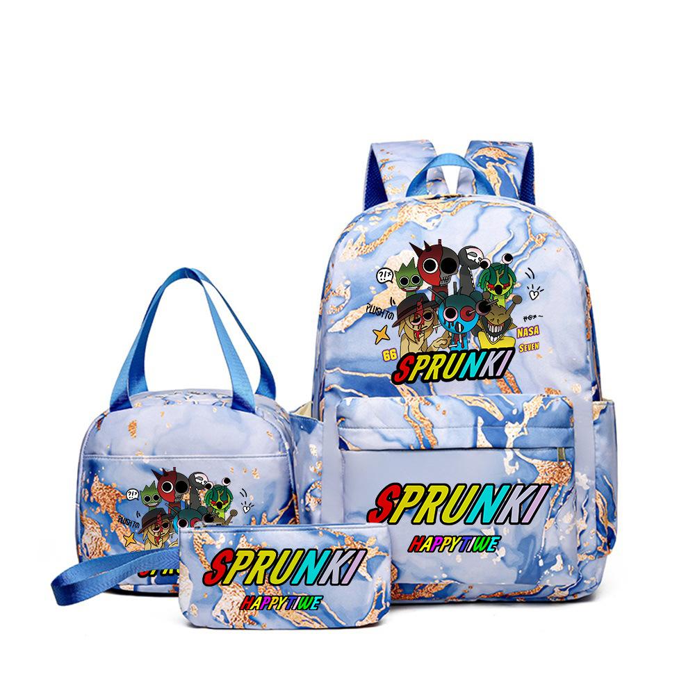 New Rhythm Box Heat Transfer Backpack Sprunki Music Game Primary and Secondary School Children's Schoolbag