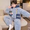 Boys' Thick Flannel Pajama Set - Children's Coral Fleece, Spring/Autumn 2025.